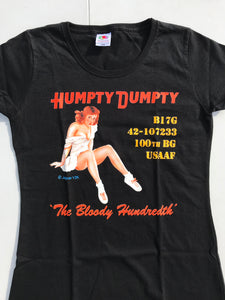 Lady Fit Humpty Dumpty Short Sleeve Nose Art T-Shirt 'The Bloody Hundredth'